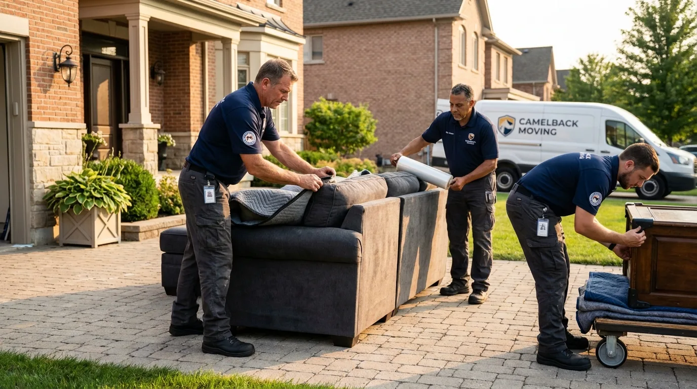 Large estate moving crew wrapping furniture in Spencer, TN